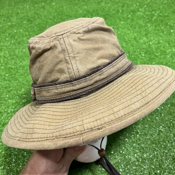 Outback Trading Co Hat Men Sm/MED Tan Wallaby Oilskin Western Indiana Jones - Picture 5 of 10